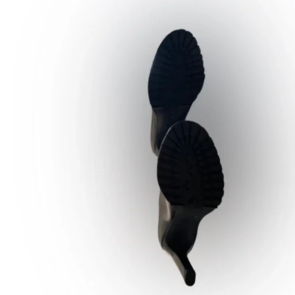 Bar III black, peep-toe,4" heel leather shoe, ships FREE! - Picture 7 of 11